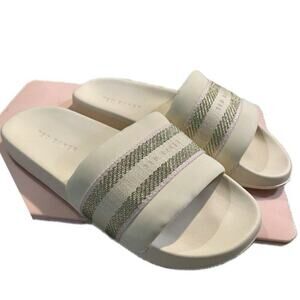 TED BAKER SLIDE SANDAL NATURAL PINK GOLD SZ 6 AESTHETIC VERSATILE SUMMER CHIC